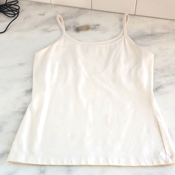 Moda International Tops - White tank top with shelf bra